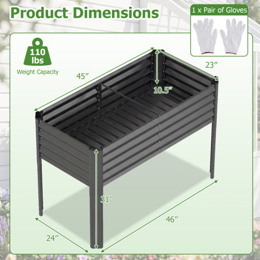 Galvanized Raised Garden Bed with Legs 46