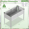 Galvanized Raised Garden Bed with Legs 46" x 24" x 31" Metal Elevated Planter Box-Silver - Silver