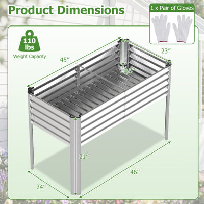 Galvanized Raised Garden Bed with Legs 46