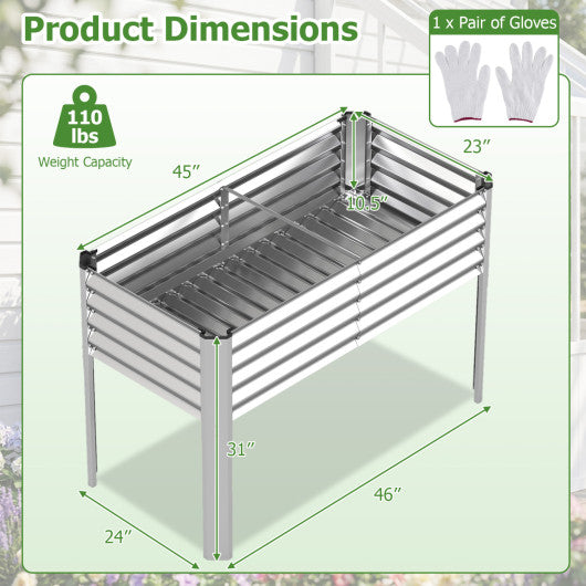 Galvanized Raised Garden Bed with Legs 46