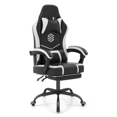 Gaming Chair Height Adjustable Computer Chair with Headrest Ergonomic Office Task Chair-Black