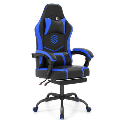 Gaming Chair Height Adjustable Computer Chair with Headrest Ergonomic Office Task Chair-Navy