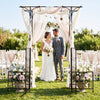 Garden Arbor with Gate and Planter Boxes Heavy Duty Metal Arch with Side Trellis