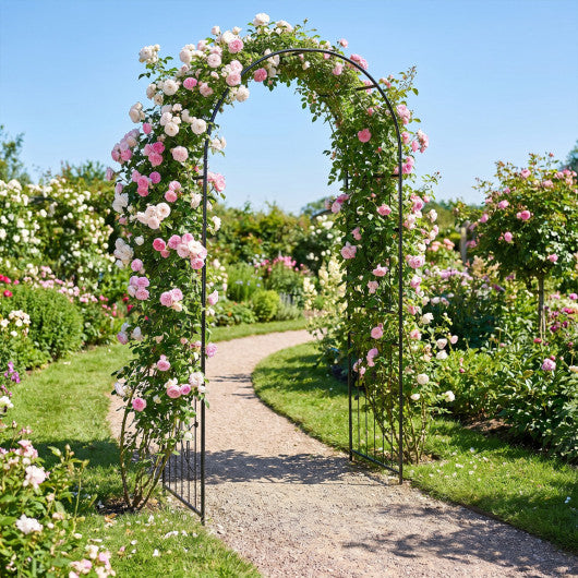 Garden Arch 87 Inches Tall Heavy Duty Metal Arbor Trellis Archway for Climbing Plants