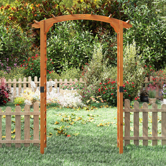 7/7.5 Feet Garden Arch Wooden Arbor Outdoor Wood Trellis for Climbing Plants-7.5 FT
