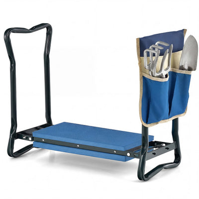 Garden Kneeler and Seat Folding Sturdy Gardening Stool-Blue