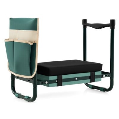 Garden Kneeler and Seat Foldable Gardening Stool with Wide EVA Foam Padding-Green