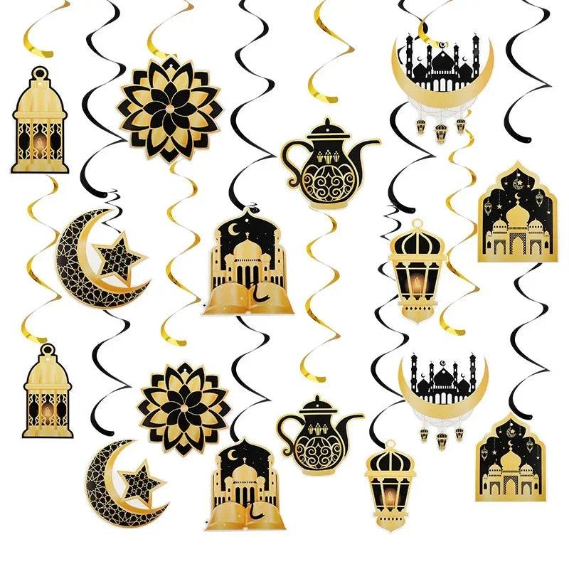 Garland - Ramadan Eid Mubarak Moon Star 8Pcs