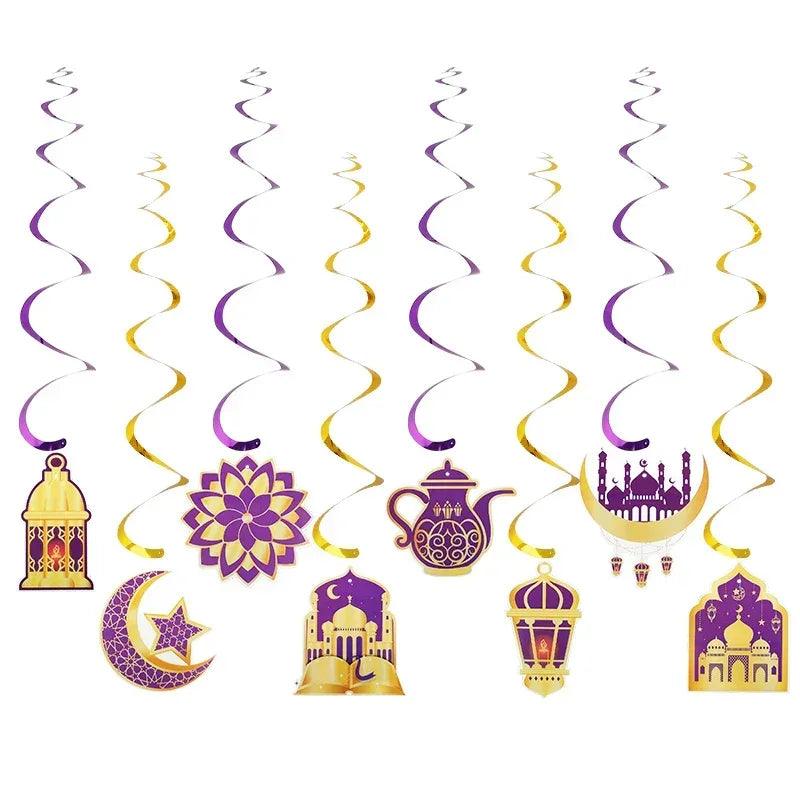 Garland - Ramadan Eid Mubarak Moon Star 8Pcs