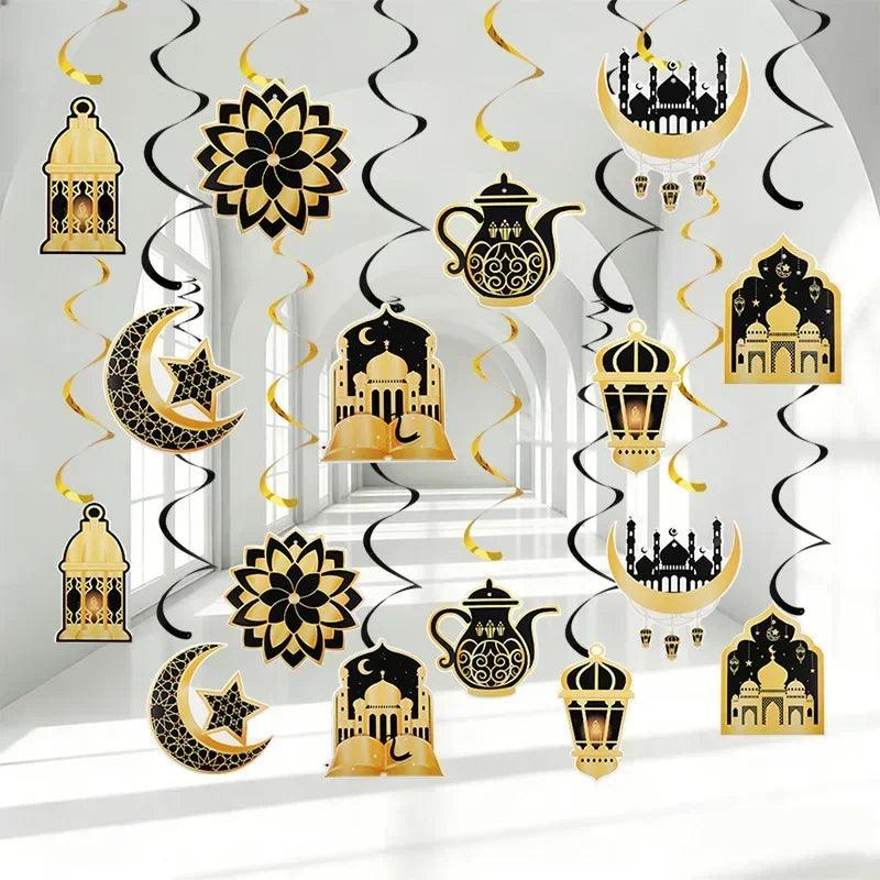 Garland - Ramadan Eid Mubarak Moon Star 8Pcs