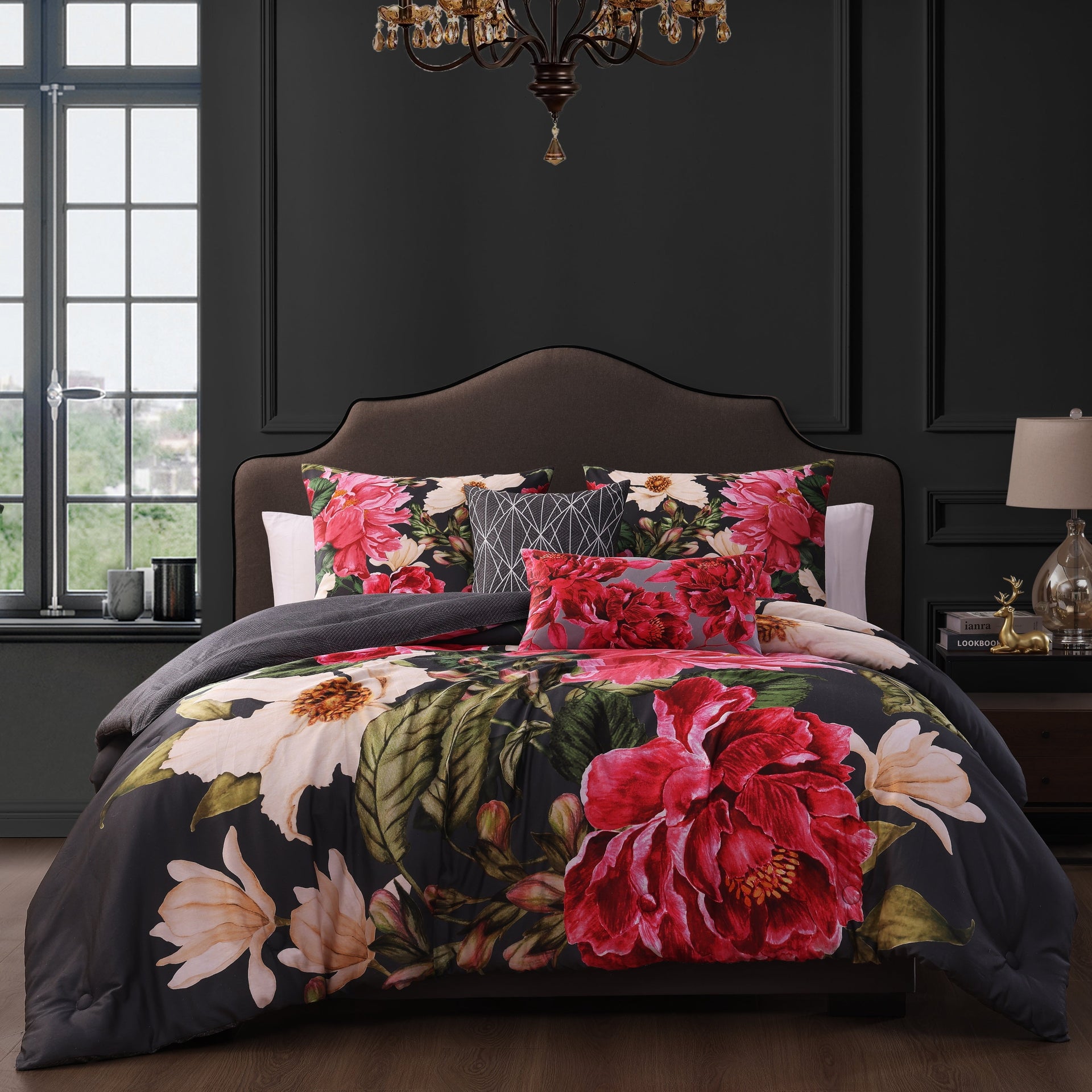 Flower Garland 5 Piece Reversible Comforter Set