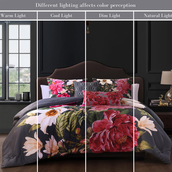 Bebejan Flower Garland 5 Piece Reversible Comforter Set