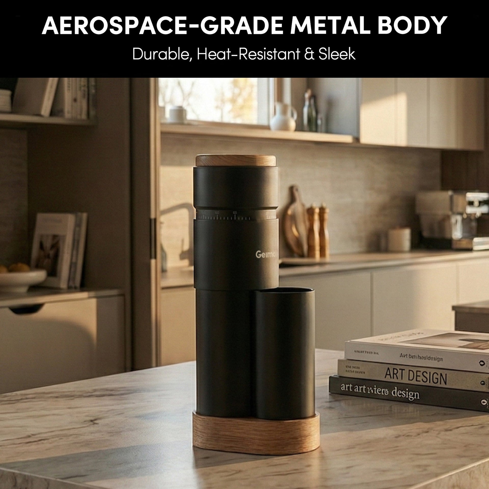 Geimori T38 Plus-The True Pro Grade Portable Coffee Grinder with 38mm Conical Burr, Anti-Static Tech, Stepless Grind Settings, Zero Retention