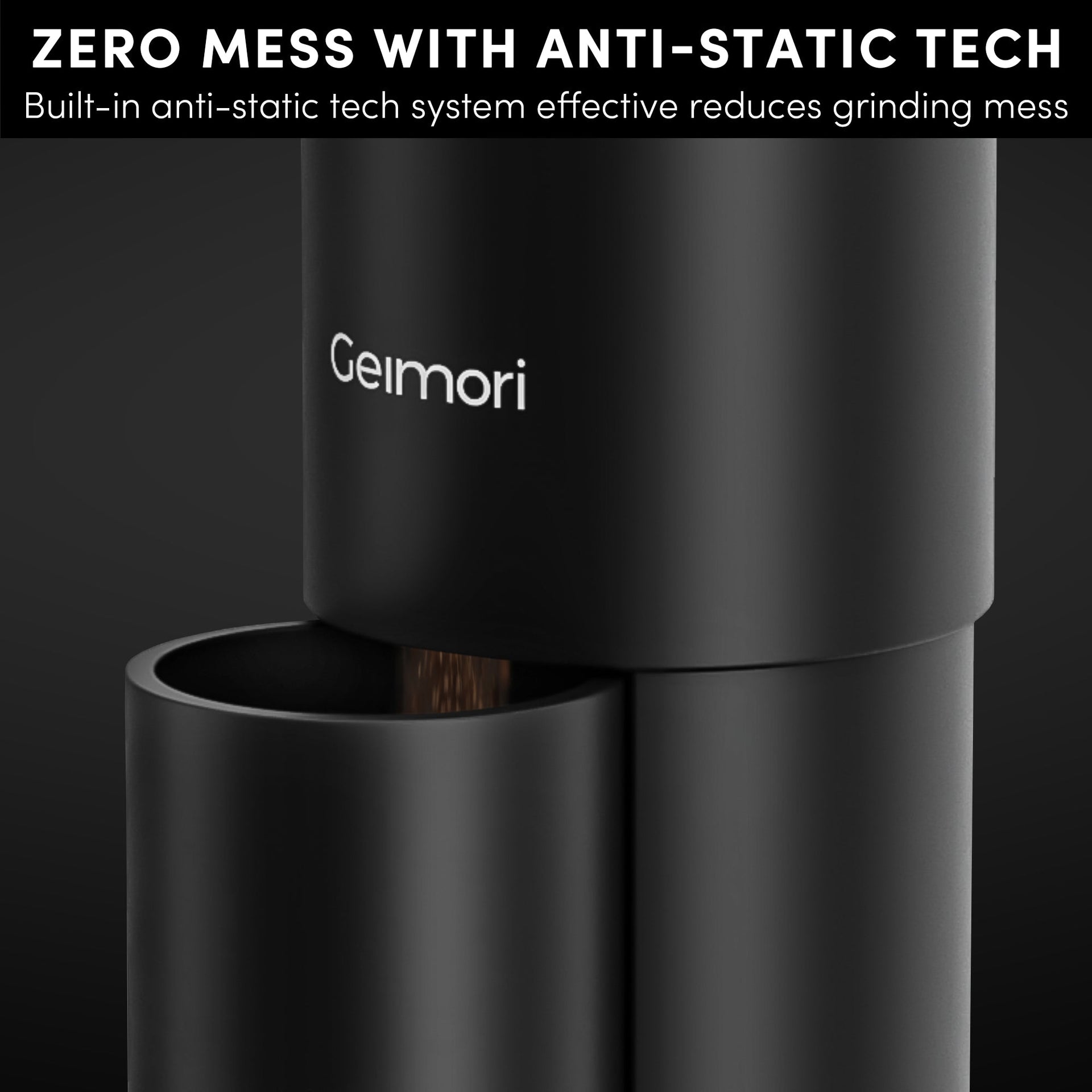 Geimori T38 Plus-The True Pro Grade Portable Coffee Grinder with 38mm Conical Burr, Anti-Static Tech, Stepless Grind Settings, Zero Retention