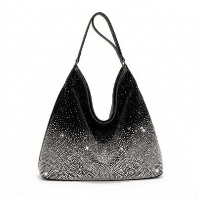 Luxury Rhinestone Diamond Shoulder Bag for Women - Sparkly Tote Bag Large Capacity Party Handbag