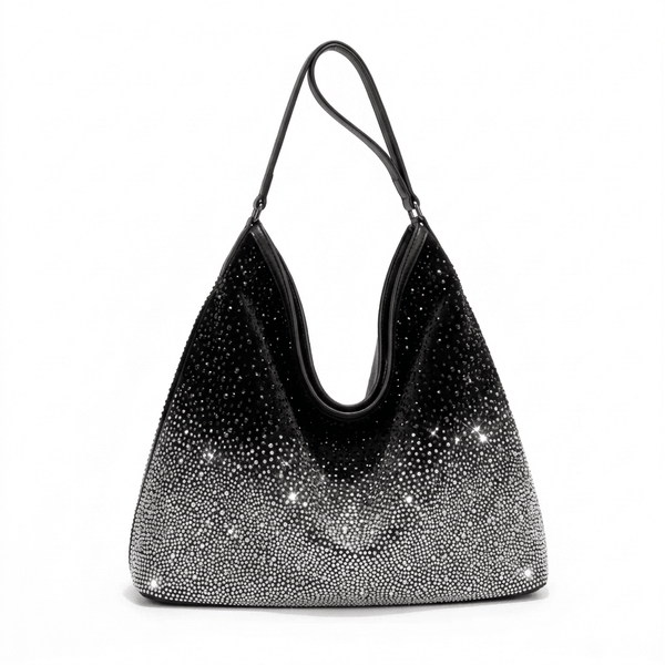 Luxury Rhinestone Diamond Shoulder Bag for Women - Sparkly Tote Bag Large Capacity Party Handbag