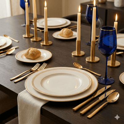 Navy Gloss Wine Glasses-Set of 4