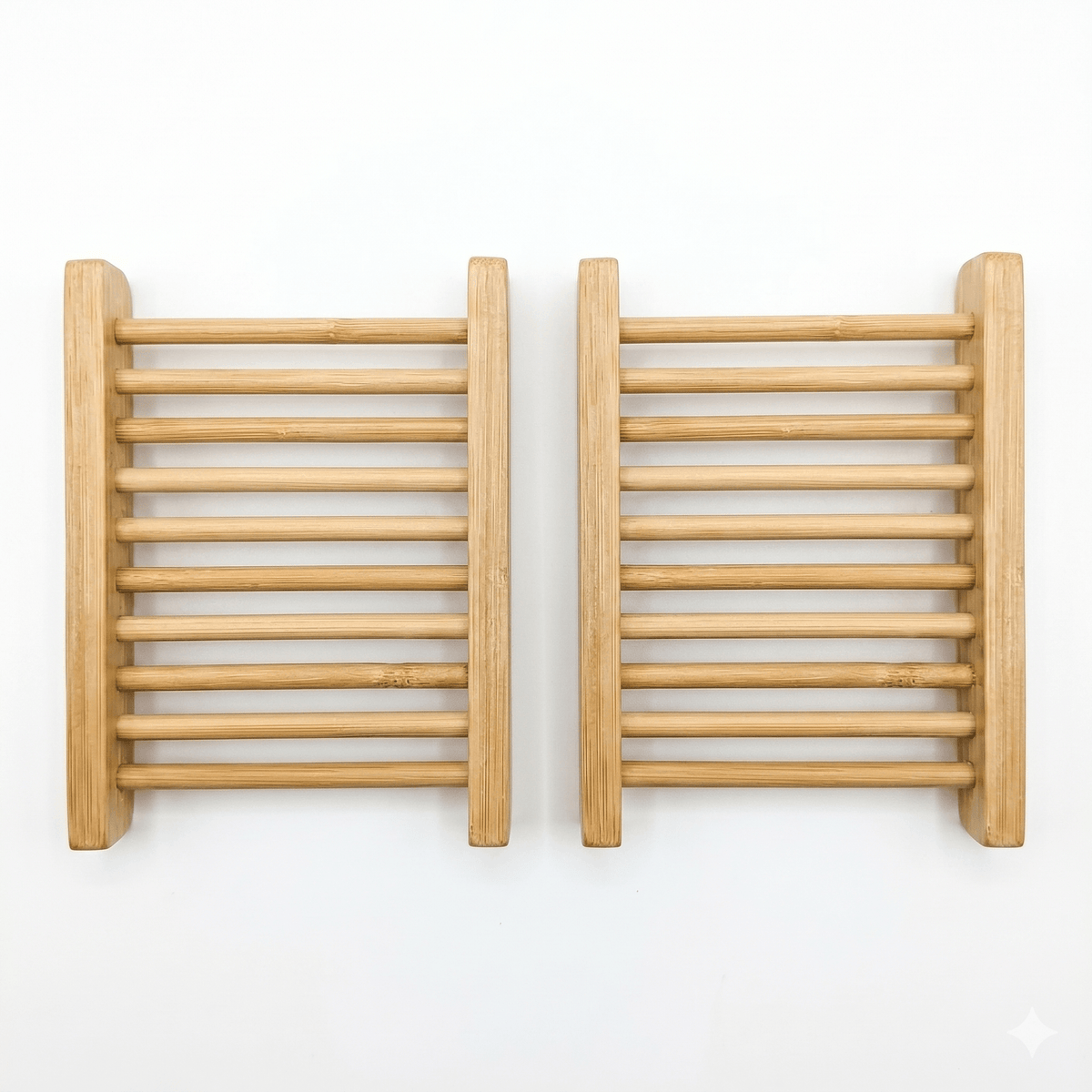 2-Pack Natural Bamboo Soap Bar Dish