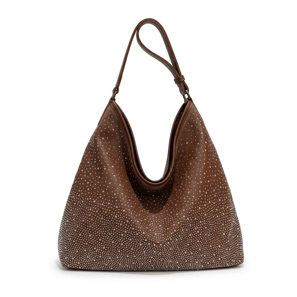 Luxury Rhinestone Diamond Shoulder Bag for Women - Sparkly Tote Bag Large Capacity Party Handbag