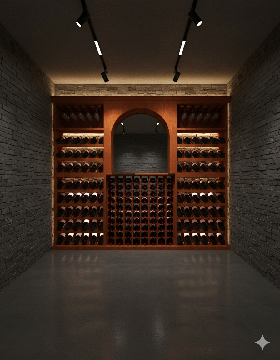 8 Foot Wine Cellar Storage System | 226 Bottle Capacity