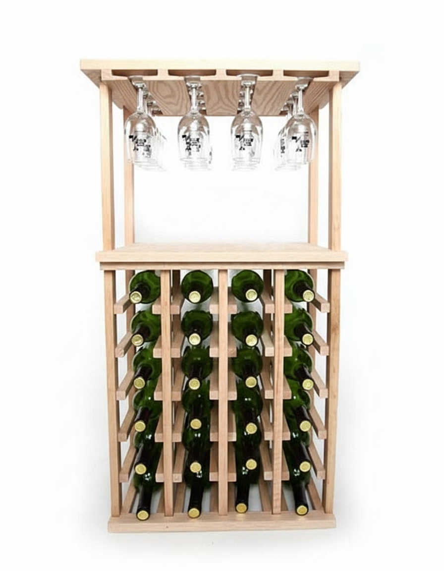 Wine Bottle & Stemware Storage Combo with Tabletop