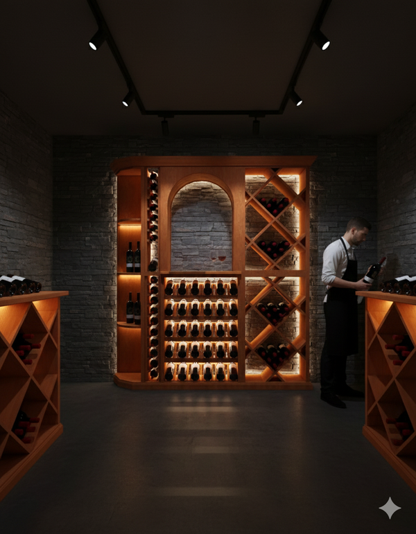 Luxury 6 Foot Wine Cellar Storage System - 210 Bottle Capacity