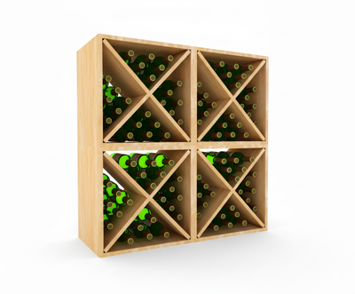 Modular Wine Cube Bin Storage for Various Size Bottles Stackable Design