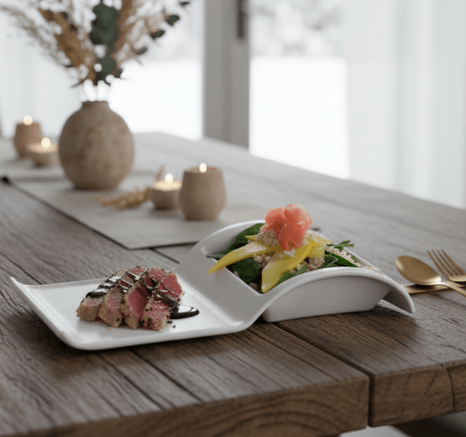 Sectional Salad Plate -Set of 4 pc