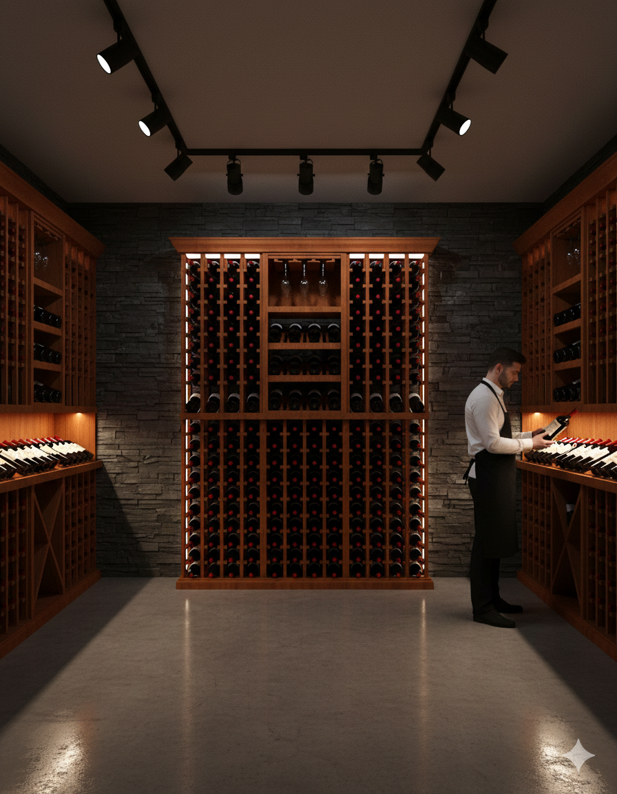 5 Foot Wine Cellar Storage System | 204 Bottle Capacity