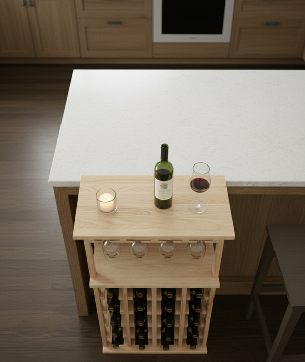 Wine Bottle & Stemware Storage Combo with Tabletop