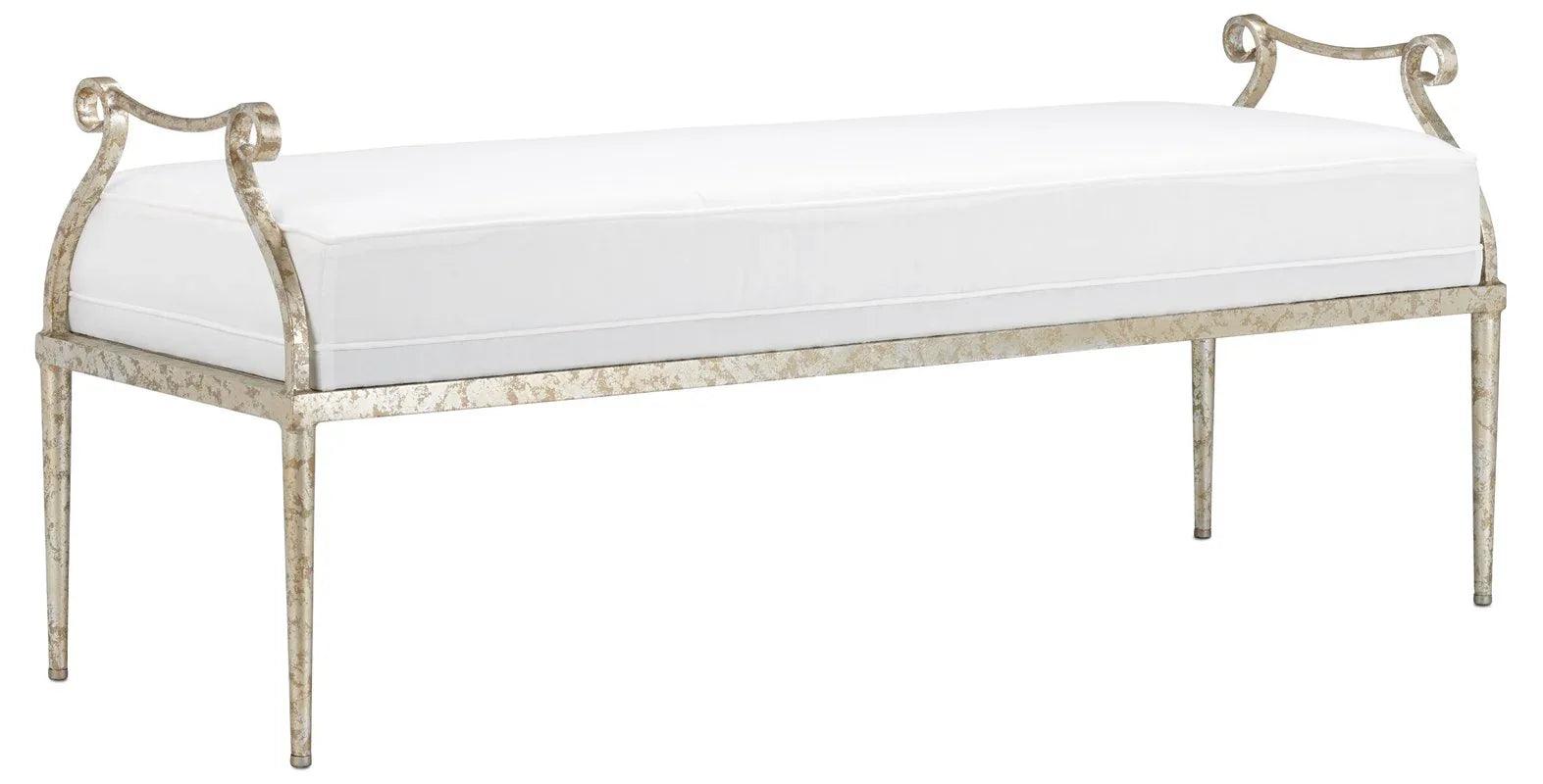 Genevieve Silver Bench, Muslin - Gifts for You 'n Me