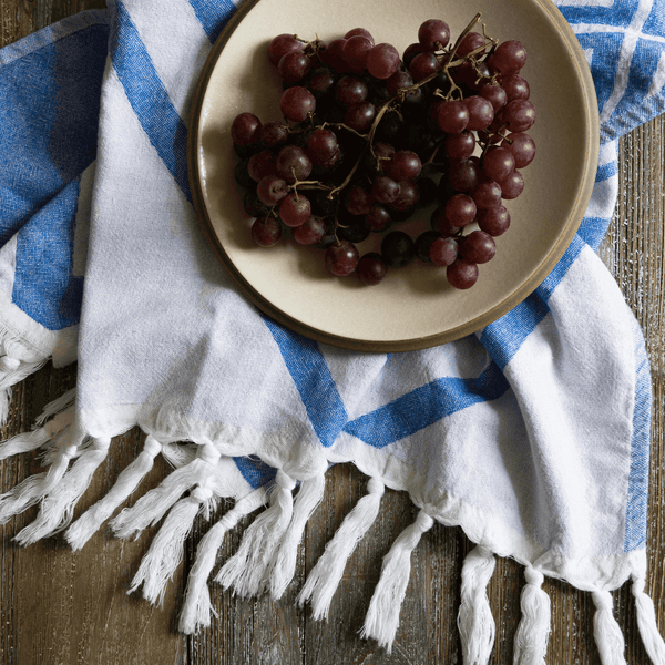 Turkish Towel | Hand Towel | Blue + White