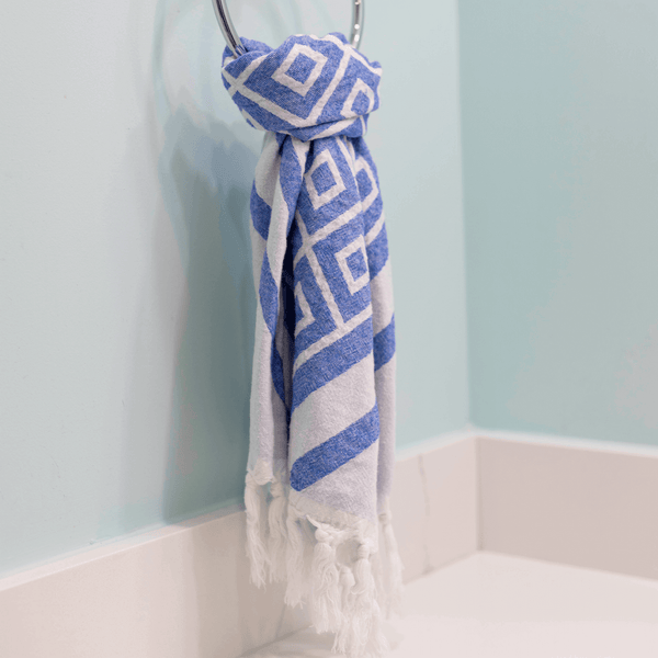 Turkish Towel | Hand Towel | Blue + White