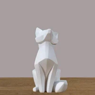 Geometric Fox Sculpture Set Modern Animal Figurines
