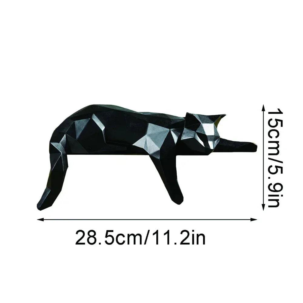 Geometric Lying Cat Figurine