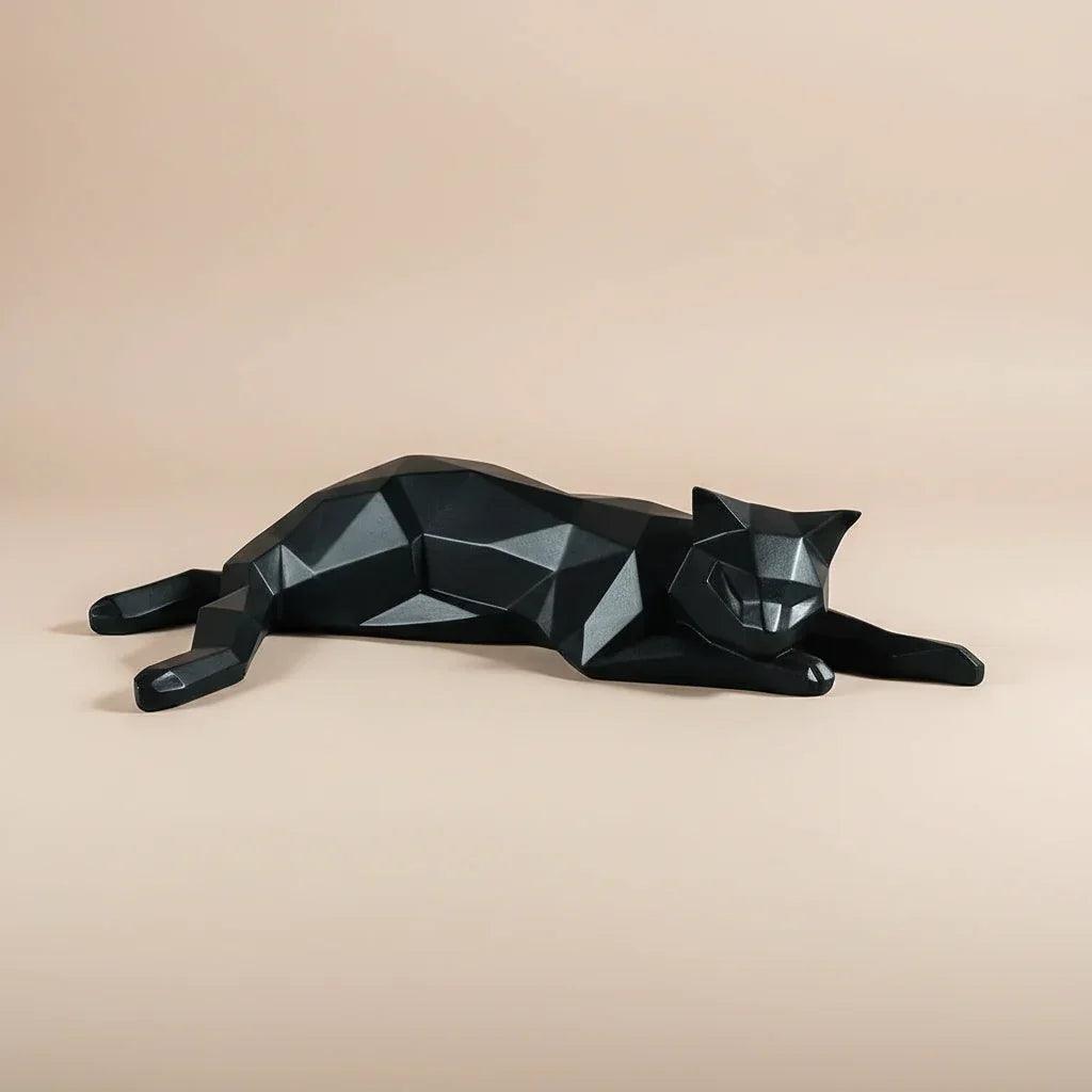 Geometric Lying Cat Figurine