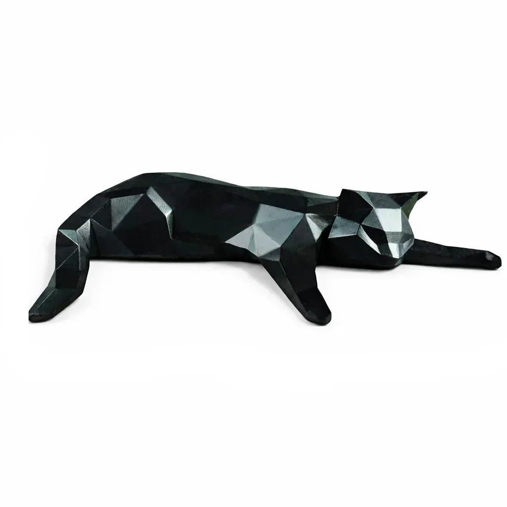 Geometric Lying Cat Figurine
