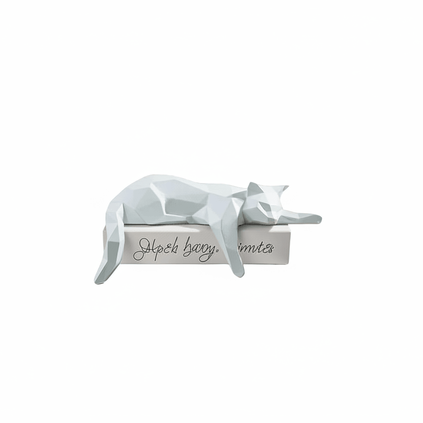 Geometric Lying Cat Figurine