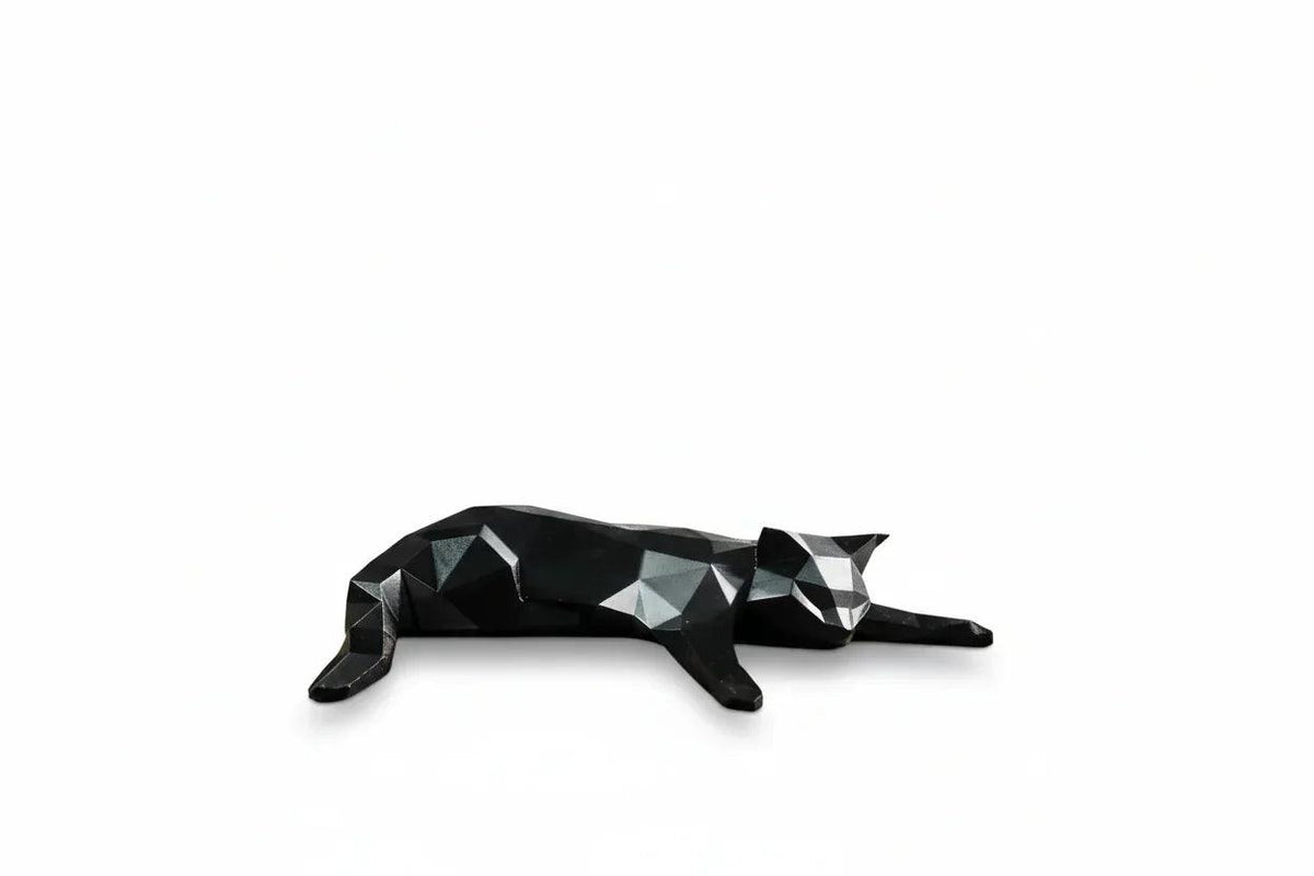 Geometric Lying Cat Figurine
