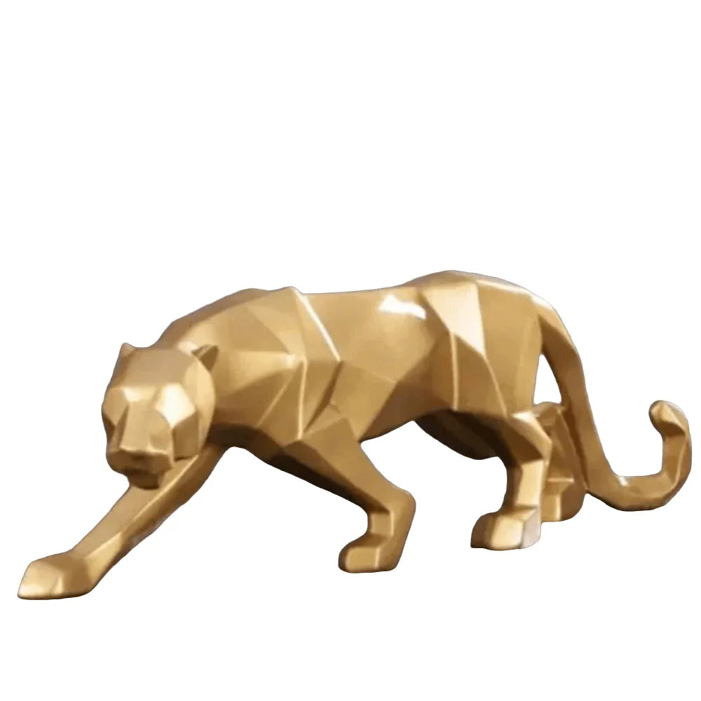 Geometric Panther Statue Small Faceted Decor for Modern Homes