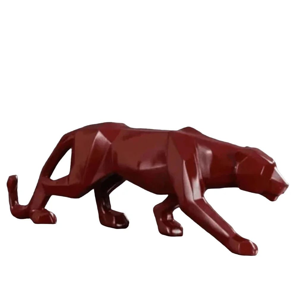 Geometric Panther Statue Small Faceted Decor for Modern Homes