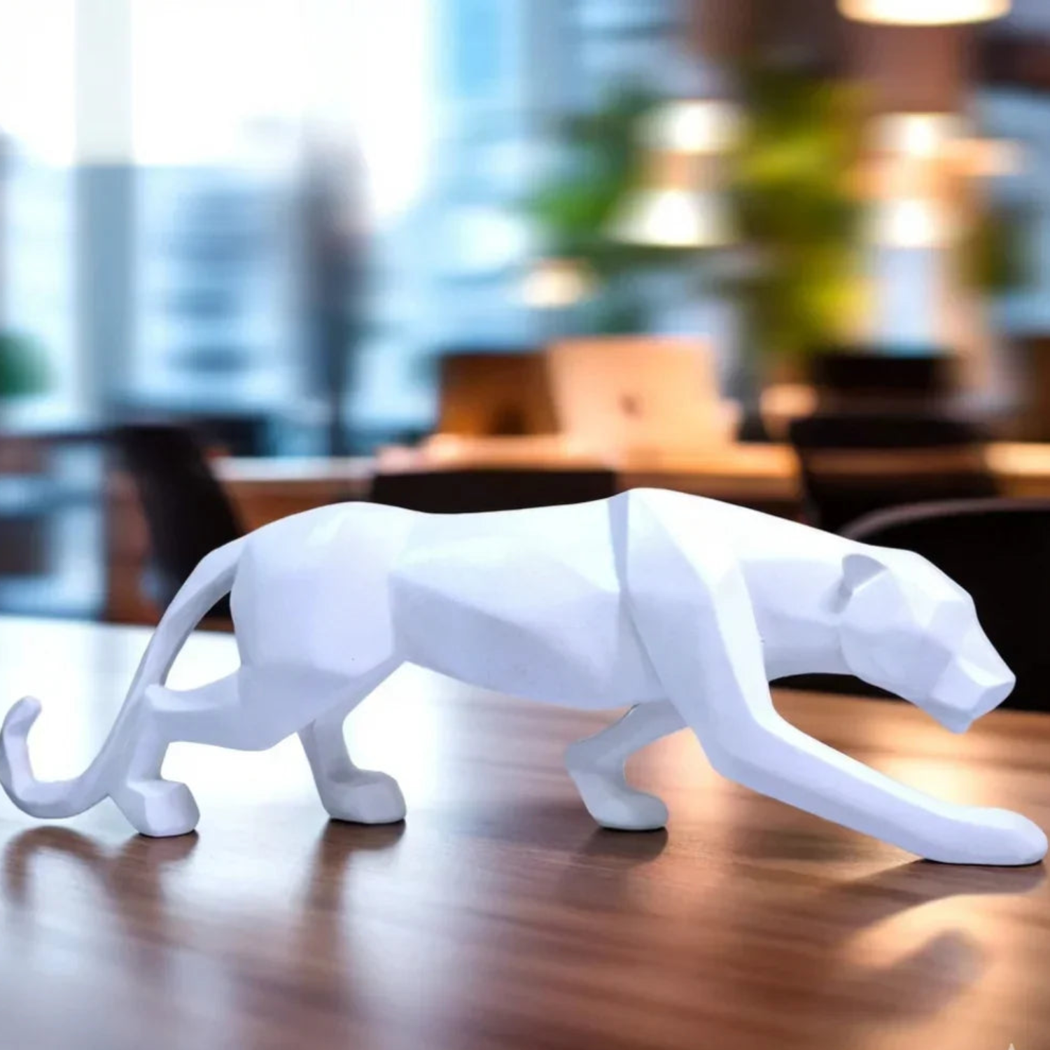 Geometric Panther Statue Small Faceted Decor for Modern Homes