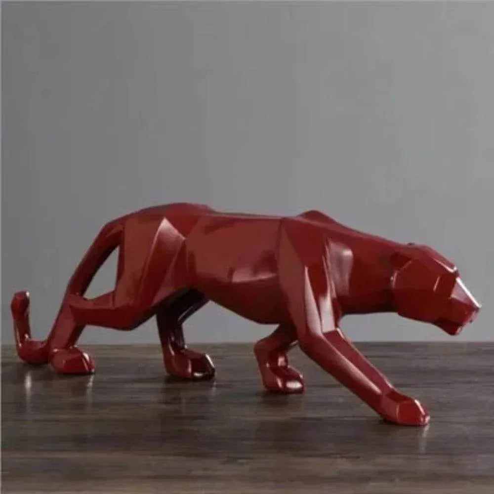 Geometric Panther Statue Small Faceted Decor for Modern Homes