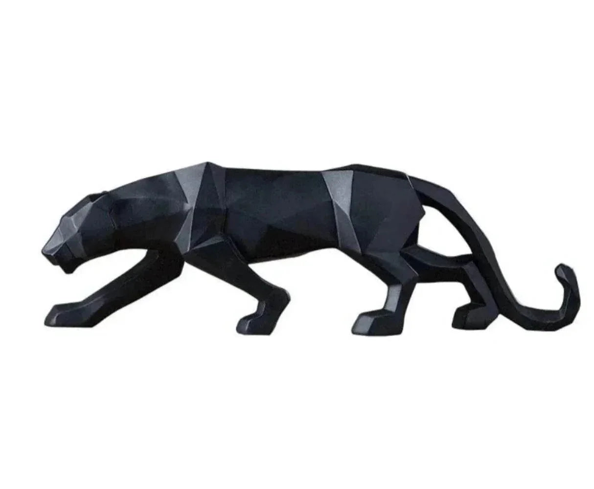 Geometric Panther Statue Small Faceted Decor for Modern Homes