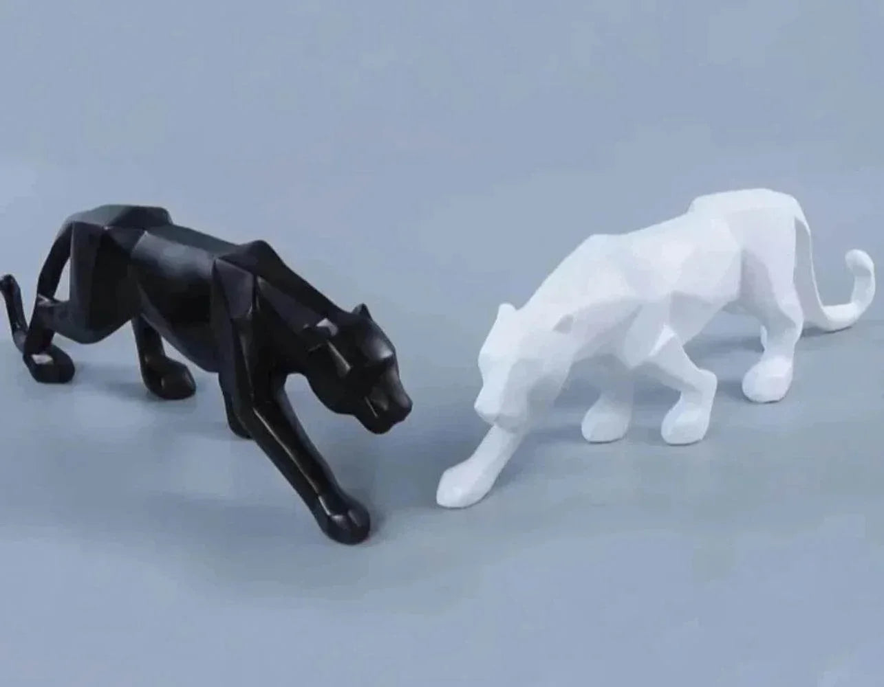 Geometric Panther Statue Small Faceted Decor for Modern Homes