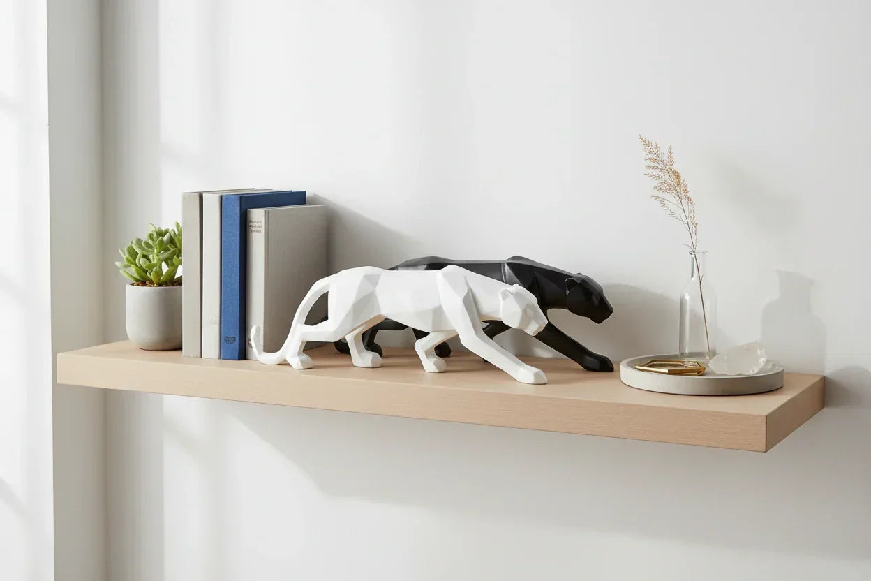 Geometric Panther Statue Small Faceted Decor for Modern Homes
