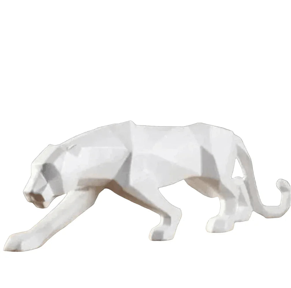 Geometric Panther Statue Small Faceted Decor for Modern Homes