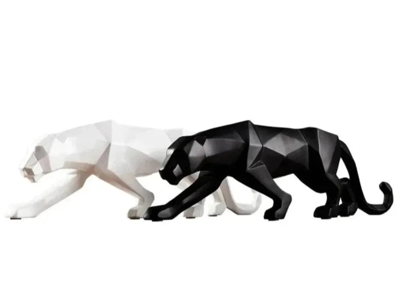 Geometric Panther Statue Small Faceted Decor for Modern Homes