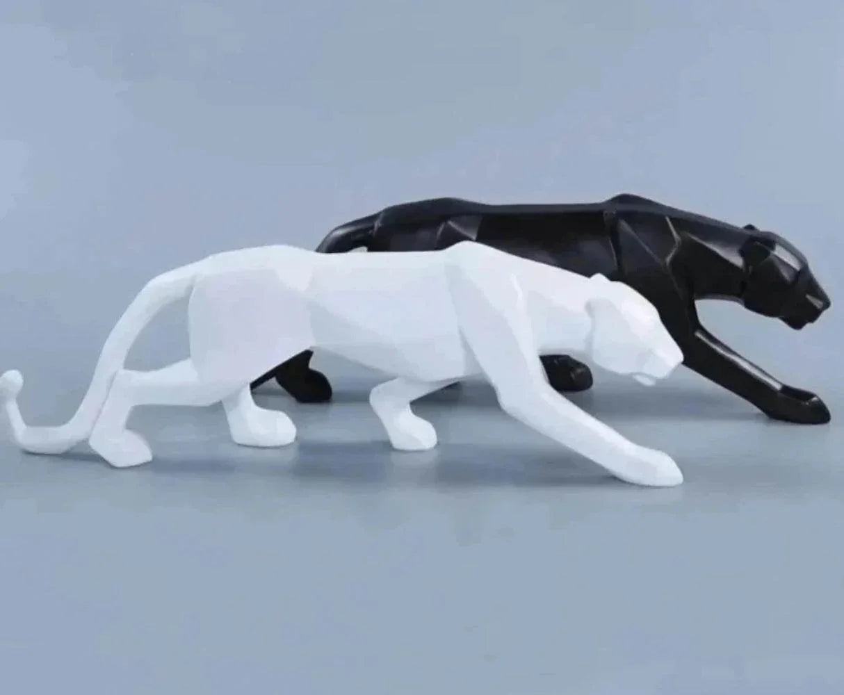 Geometric Panther Statue Small Faceted Decor for Modern Homes