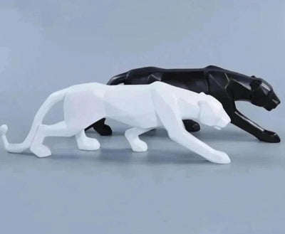 Geometric Panther Statue Small Faceted Decor for Modern Homes